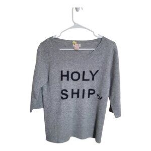 Pink Sweater Women S Gray Preppy Holiday Cashmere Embroidered Travel Outdoors